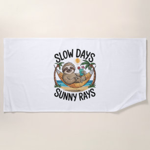 Summer Vibes Sloth Funny Lazy Float Beach Towel
