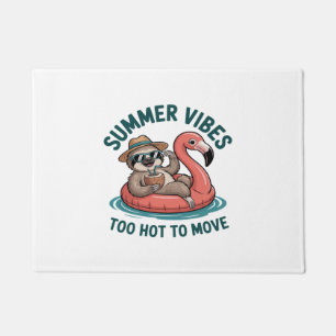 Summer Vibes Sloth Funny Lazy Float Doormat