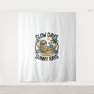 Summer Vibes Sloth Funny Lazy Float Tapestry