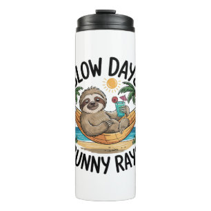 Summer Vibes Sloth Funny Lazy Float Thermal Tumbler