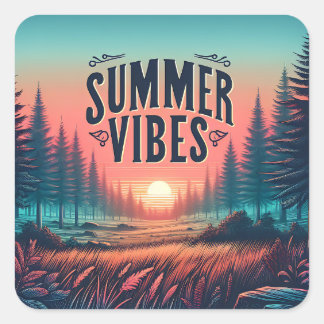 Summer Vibes Square Sticker