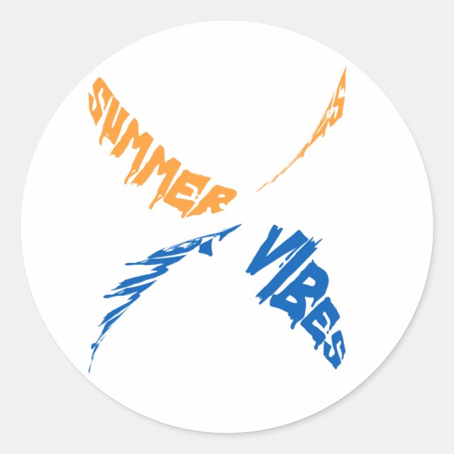 Summer Vibes: Sun, Fun & Good Times Classic Round Sticker (Front)