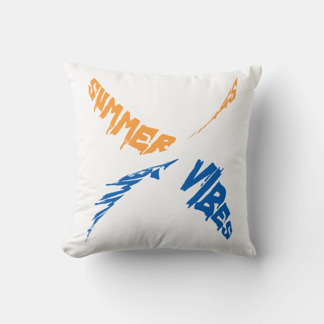 Summer Vibes: Sun, Fun & Good Times Throw Pillow (Front)