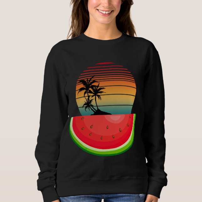 Summer Vibes Sunset Watermelon  Sweatshirt (Front)