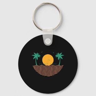 Summer Vibes Sunset Wave Beach Sea Sunshine Summer Keychain