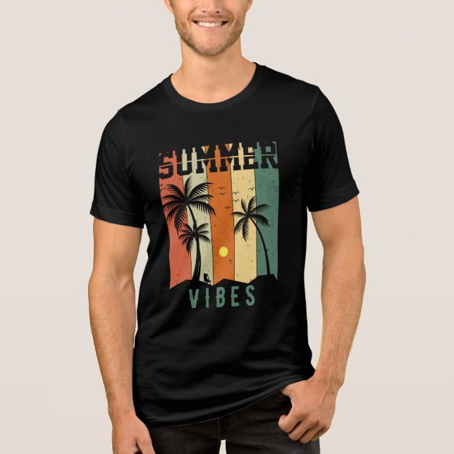 summer vibes t-shirt design Tri-Blend shirt (Front)