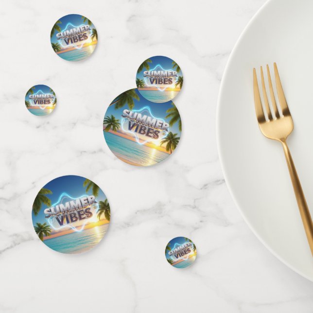 Summer Vibes Table Confetti – 3d & Colourful Summe (Group)