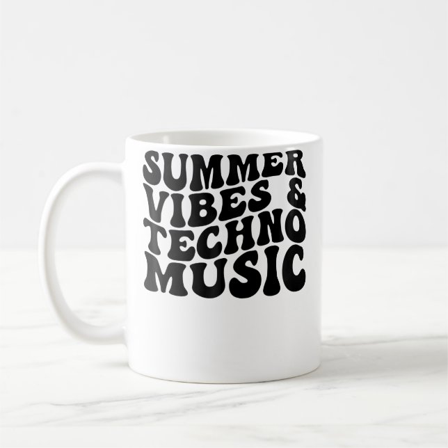 Summer Vibes Techno Music Edm Rave Beach Coffee Mug (Left)