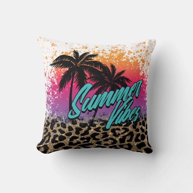 Summer Vibes Throw Pillow (Front)