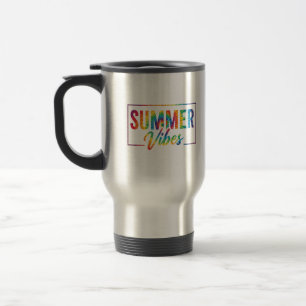 SUMMER Vibes Tie-Dye Rainbow Coffee Mug  Bold