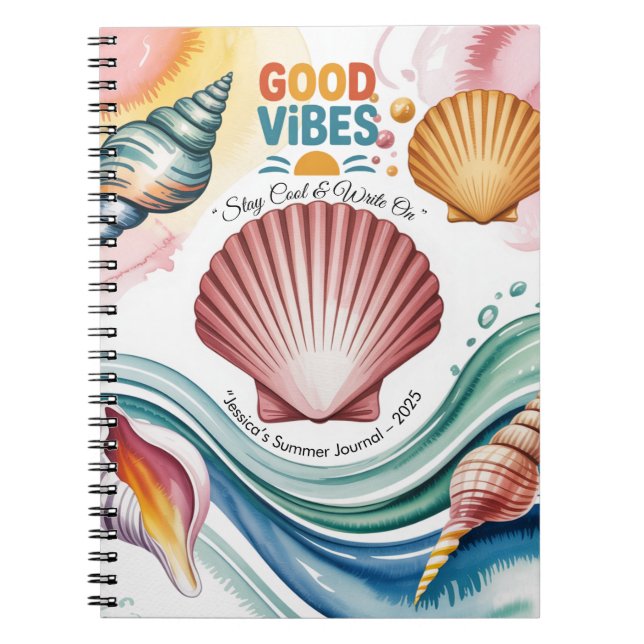 Summer Vibes Tropical Notebook  (Front)