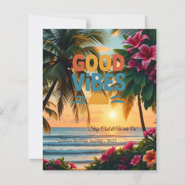 Summer Vibes Tropical Notebook  (Front)