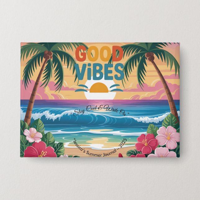 Summer Vibes Tropical Notebook  (Front)