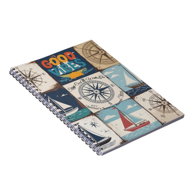 Summer Vibes Tropical Notebook  (Right Side)