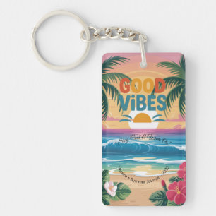 Summer Vibes Tropical Notebook  Keychain