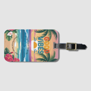 Summer Vibes Tropical Notebook Luggage Tag
