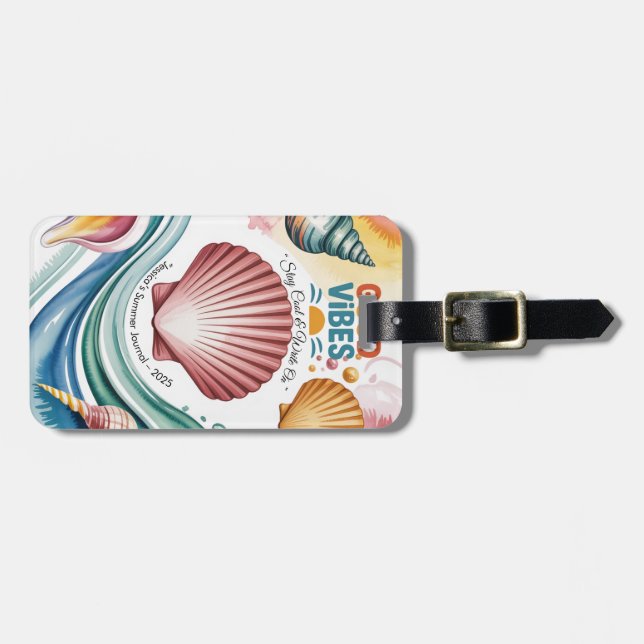 Summer Vibes Tropical Notebook  Luggage Tag (Front Horizontal)