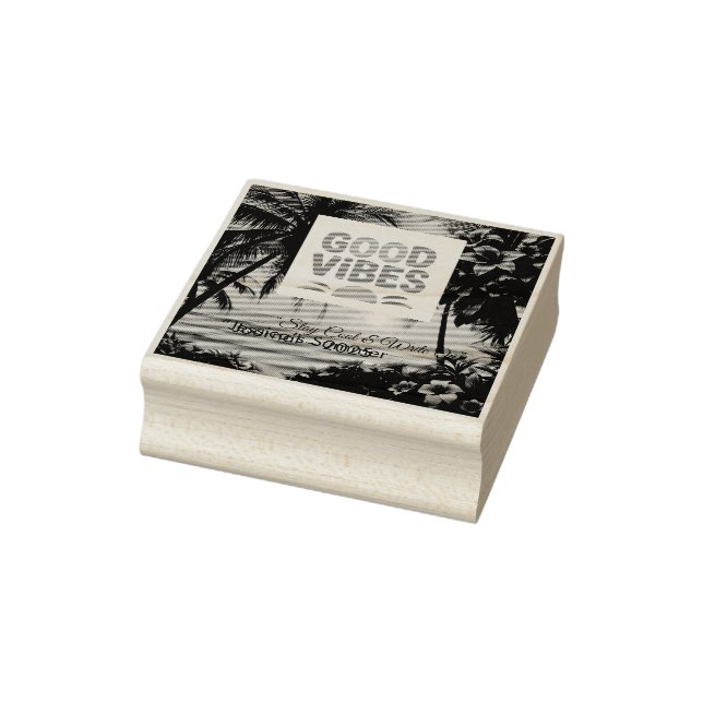 Summer Vibes Tropical Notebook  Rubber Stamp (Stamp)