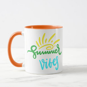 Summer Vibes – Tropical Text Design Mug