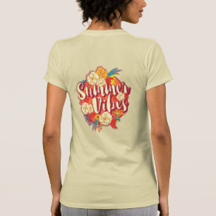Summer Vibes Typography Tropical Flower T-Shirt