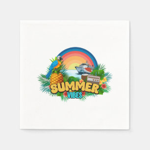 Summer Vibes Vacation Beach Party Napkin