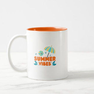 Summer Vibes Vacation Two-Tone Coffee Mug
