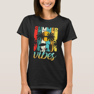 Summer Vibes Vacation Vintage Surfer Surfing T-Shirt