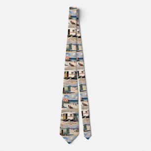 Summer Vibes, Vintage Caravan on the Beach Tie