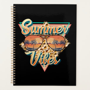Summer Vibes Vintage Sunglasses Beach Sunset Planner