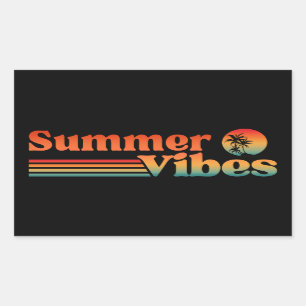 SUMMER VIBES VINTAGE SUNSET VACATION STICKER