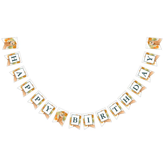 Summer Vibes Watercolor Llama - Birthday  Bunting Flags (All)