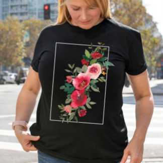 Summer vibes : watercolor Vintage pink flowers T-Shirt
