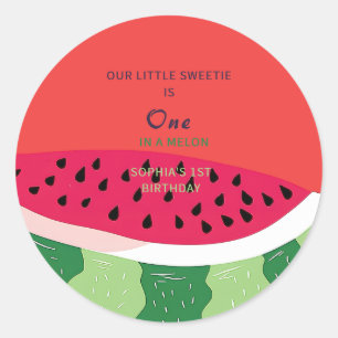 Summer Vibes Watermelon Party Invite Classic Round Sticker
