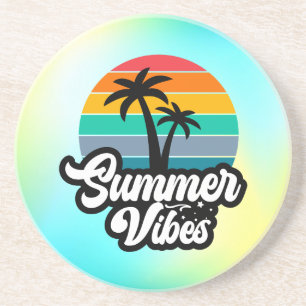 Summer Vibes with Palm Trees Design Coaster