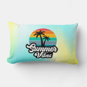 Summer Vibes with Palm Trees Design Lumbar Pillow
