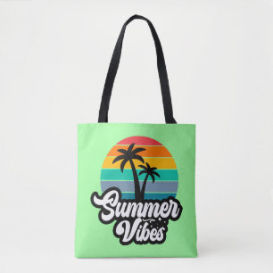 Summer Vibes with Palm Trees Design Tote Bag
