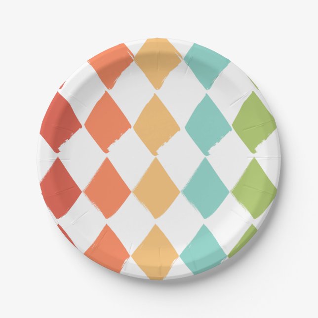 Summer vibrant colours  paper plate (Front)
