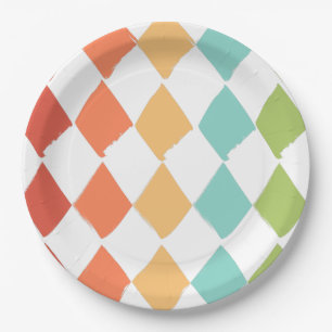 Summer vibrant colours paper plate