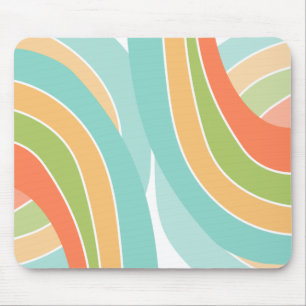 Summer vibrant, curvy print mouse pad