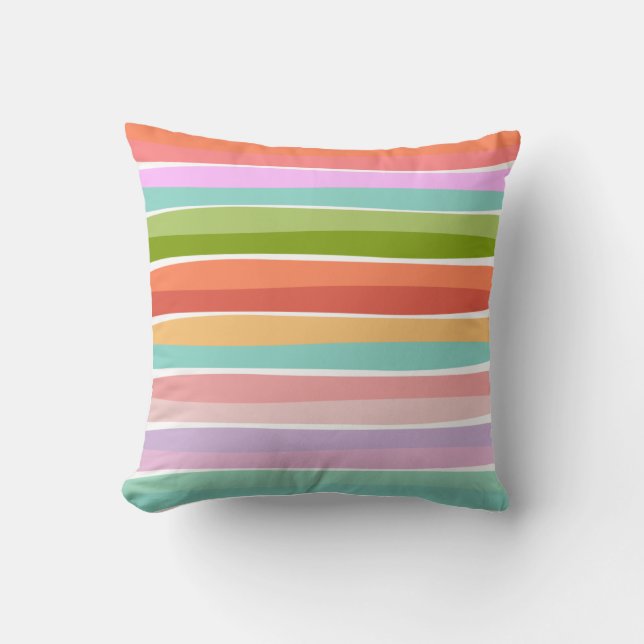 Summer vibrant stripe kids   throw pillow (Front)