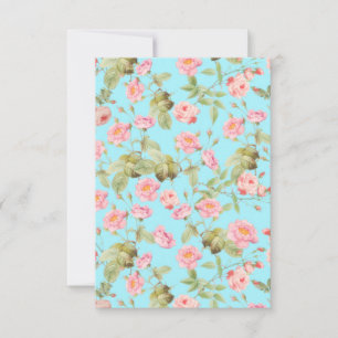 Summer Victorian Vintage Roses Pattern on Teal