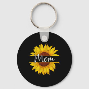 Summer Vintage Yellow Sunflower Graphic Sunflower Keychain