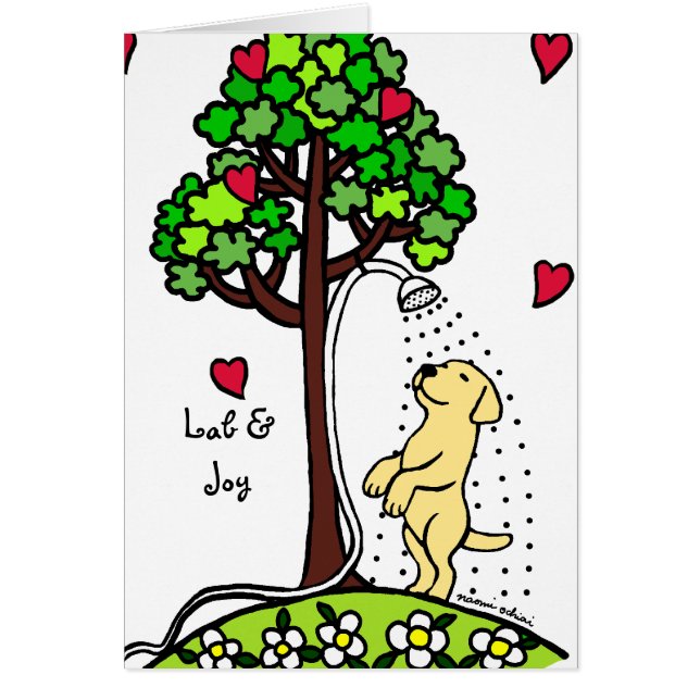 Summer Water Fun Yellow Labrador Cartoon (Front)