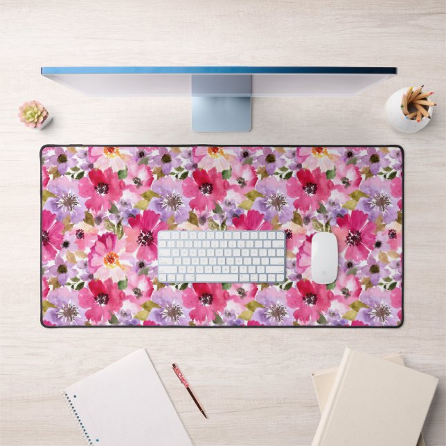 Summer Watercolor Floral Desk Mat (Office 1)