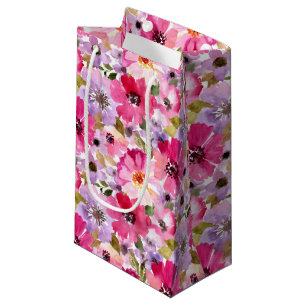 Summer Watercolor Floral Pattern Small Gift Bag