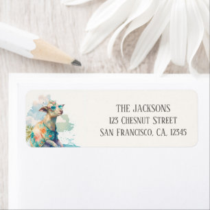Summer Watercolor Goat Sunglasses Return address 