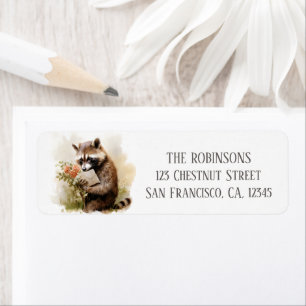 Summer Watercolor Raccoon - Adresse de retour