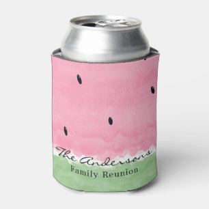 Summer Watercolor Watermelon Family Reunion  Can Cooler
