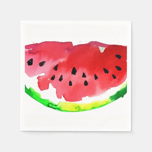 Summer Watercolor Watermelon Napkin (Front)