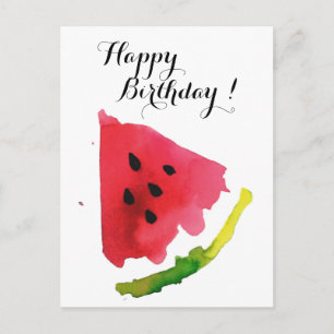 Summer Watercolor Watermelon Postcard